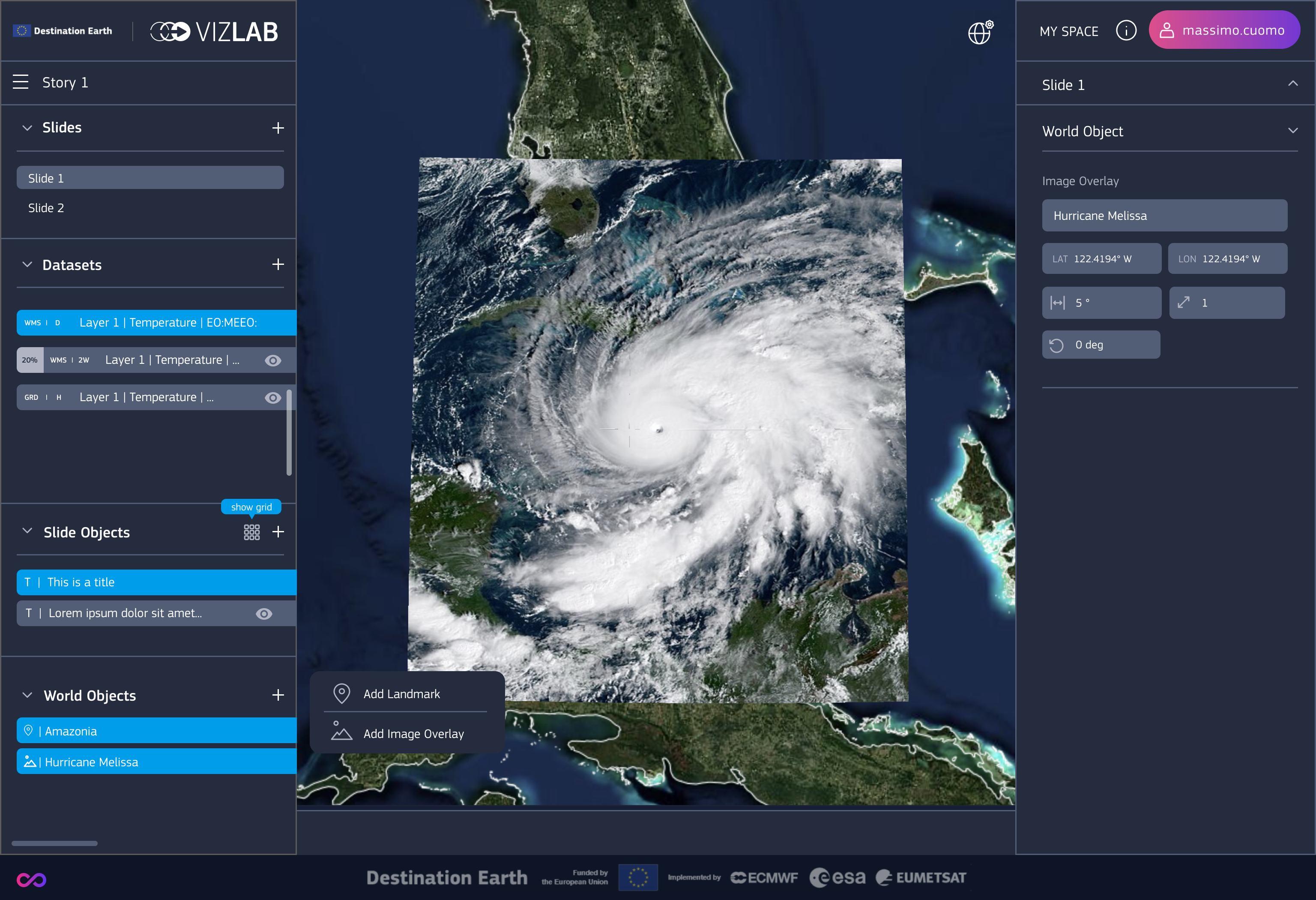 VizLab interface