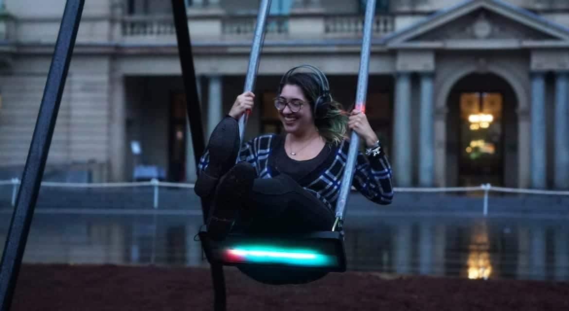 The Infinity Swing installation — immersive science experience